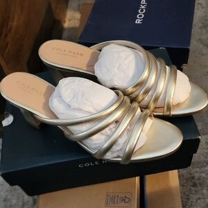 Cole Haan Gold Strappy Heels size 9.5b